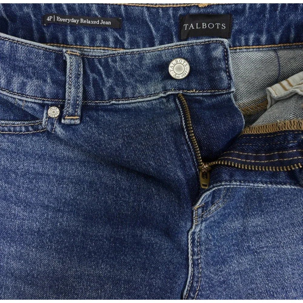 NWT Talbots Everyday‎ Relaxed Jeans Ankle Mid Rise Medium Cooper Wash 4P Stretch